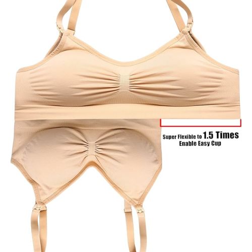 HOFISH 3PACK Full Bust Seamless Nursing Maternity Bras Bralette S-XXL with Extra Bra Extenders & Clips