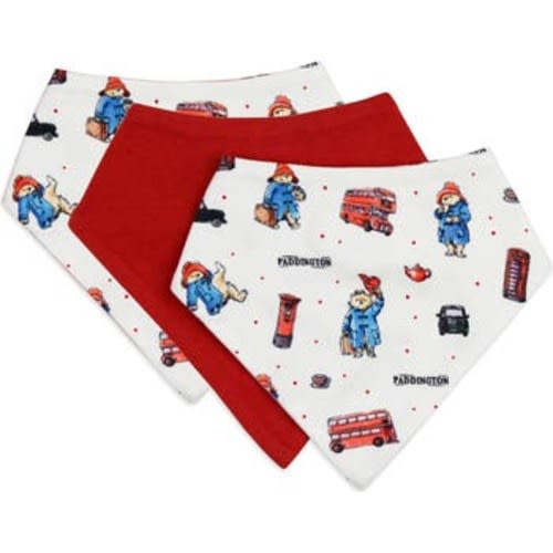 x Paddington© Assorted 3-Pack Organic Cotton Bandana Bibs