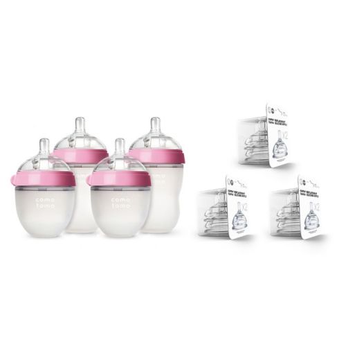 comotomo® 7-Piece Baby Bottle Gift Set in Pink