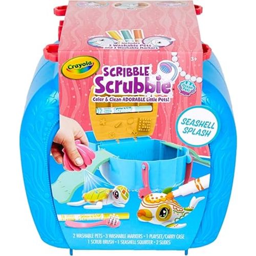 Crayola Scribble Scrubbie Pets, Ocean Animals Playset, Color & Wash Creative Toy, Gift for Kids, Age 3, 4, 5, 6