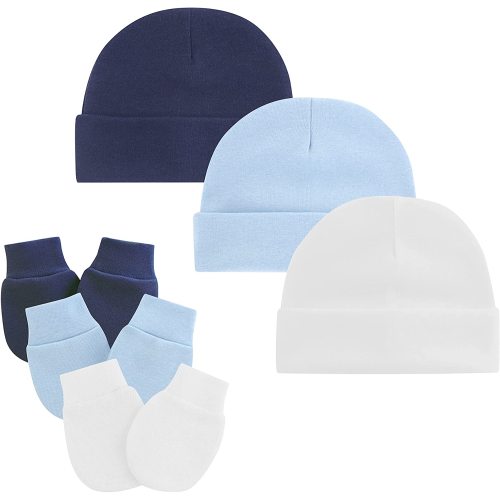 FOREEMME Newborn Baby Hat Mittens Soft Baby Hat and Mittens Set Cute Baby Mittens Hat for Baby Girls Boy 0-6 Months