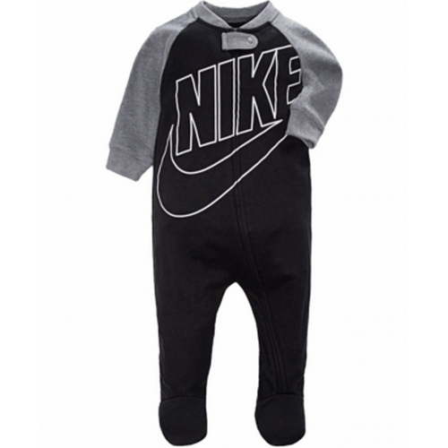 Baby Boy Nike Futura Black Footed Sleep & Play One Piece Pajamas Color: Black Size: NEWBORN