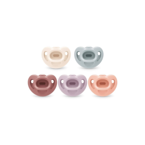NUK 100% Silicone Comfy Orthodontic Pacifiers, 0-6 Months, Pink Fashion, Timeless Collection, 5 Count