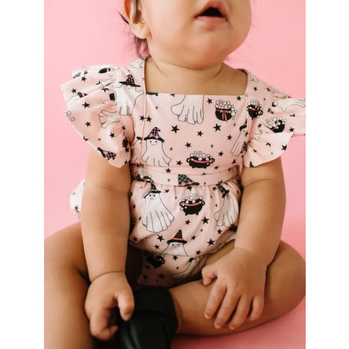 Ollie Jay Halloween Emmy Romper in Pink Cauldron