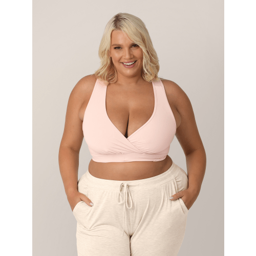 French Terry Racerback Nursing & Sleep Bra | Soft Pink