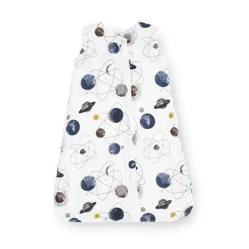 Little Unicorn 6-12 Month Premium Muslin Sleep Sack 1.1 TOG | Soft & Breathable Muslin Cotton for safer sleep | 2 way zipper (Planetary)
