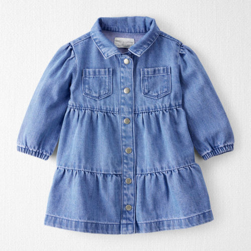 Chambray Baby Girl Organic Cotton Chambray Dress | Carter’s Oshkosh Canada