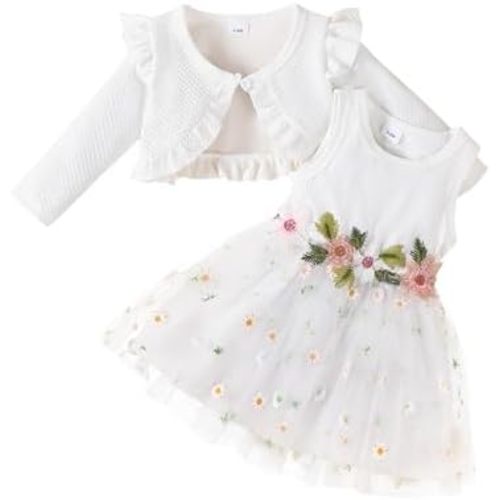Newborn Baby Girl Flower Dress Toddler Tutu Tulle Dress Princess Wedding Birthday Party Dresses for Girls 3M-3T