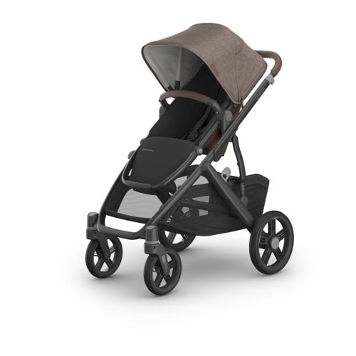 UPPAbaby Vista V3 Single-to-Double Stroller - Owen (Mocha Melange / Carbon Frame / Chestnut Leather)