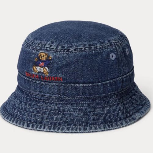 Polo Bear Indigo Denim Bucket Hat