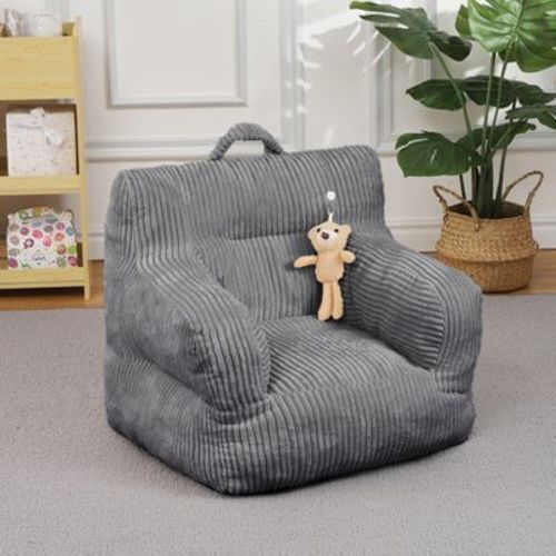 Kids Bean Bag Chair, Comfy Toddler Chair With Plush Bear, Toddler Bean Bag Sofa For Boys And Girls, Soft Corduroy Cover Lazy Sofa