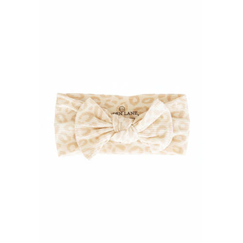 Lovely Leopard Bamboo Waffle Knit Large Bow Headwrap