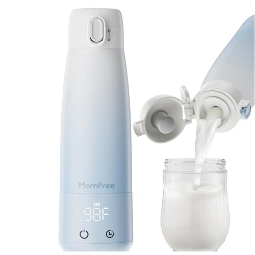 Portable Bottle Warmer for Breastmilk: Baby Milk Warmers with Smart Touch LED Temperature Control | Food-Grade Cordless On The Go Heating Bottles - 5 Mins Quick Milk Heating & Water 12 Ounces