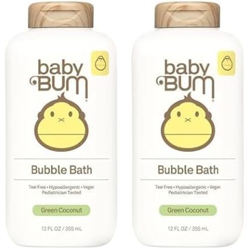 Sun Bum Baby Bum Bubble Bath - Foaming Bubble Bath for Sensitive Skin with White Ginger - Natural Fragrance - Gluten Free and Vegan - 12 oz (Pack of 2)