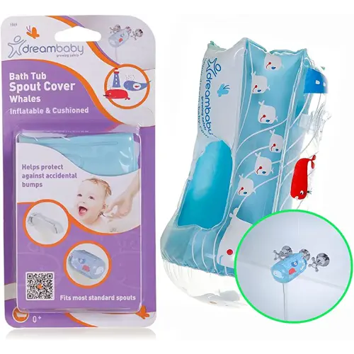 Dreambaby Inflatable Bathtub Spout Cover - Baby Safety Bathroom Faucet & Shower Knob Protection Guard - Model L869