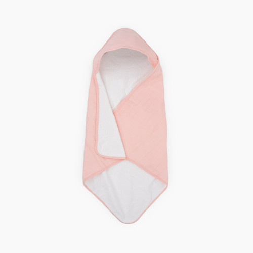 Little Unicorn Cotton Muslin & Terry Infant Hooded Towel - Rose Petal