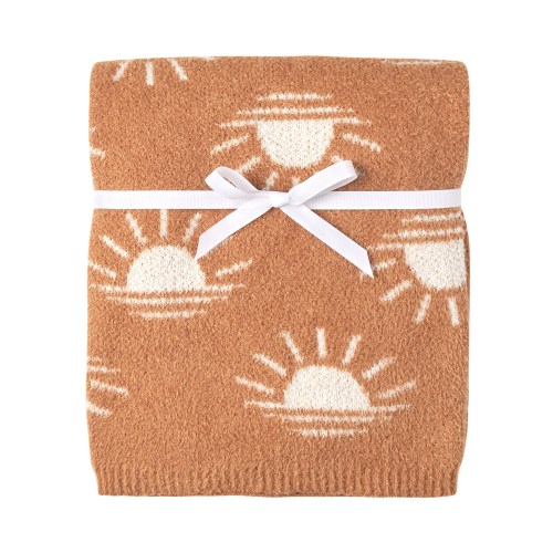 Modern Moments by Gerber Baby Boy or Girl Gender Neutral Soft Cozy Blanket, Terra Sun