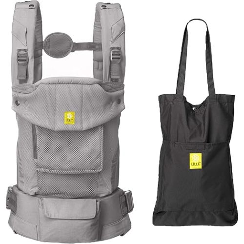 LÍLLÉbaby 6 Position Serenity Airflow Baby Carrier, Ergonomic Adjustable Strap with Convertible Tote for Infant and Toddler Carriers -(7 to 45 lbs), Dolphin