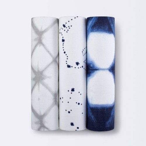 Muslin Swaddle Blankets Starry Slumber 3pk - Cloud Island™ Blue