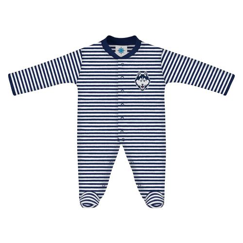 Creative Knitwear College Baby Striped Footed Romper - Team Logo, Multiple Colors, for Boys & Girls (0-9 Months)