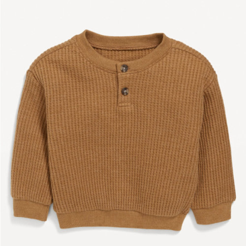Old Navy Unisex Thermal-Knit Henley Crew-Neck Sweatshirt