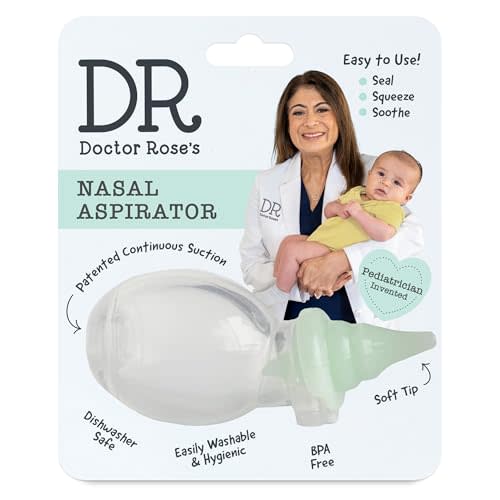 Dr. Rose's Nasal Aspirator for Baby | Pediatrician Patented Dual-Suction Snot Sucker for Baby (Pack of 1, 1, Count)
