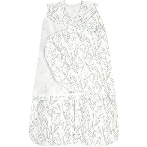 HALO 100% Cotton Sleepsack Swaddle, 3-Way Adjustable Wearable Blanket, TOG 1.5, Leaves, Newborn, 0-3 Months