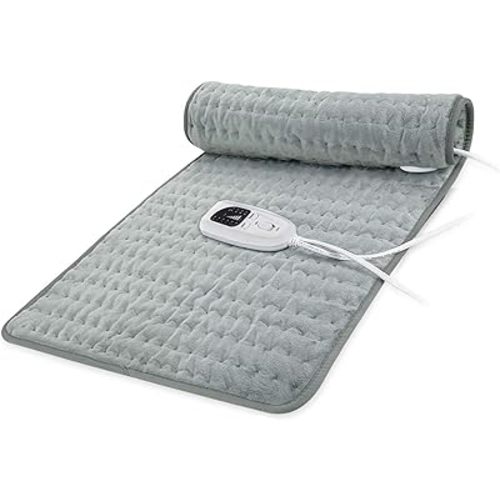 Heating pad Electric Heat Pad for Back Pain and Cramps Relax - Electric Heat Pad with 6 Heat Settings -Auto Shut Off (Silver Gray, 33“x17”)