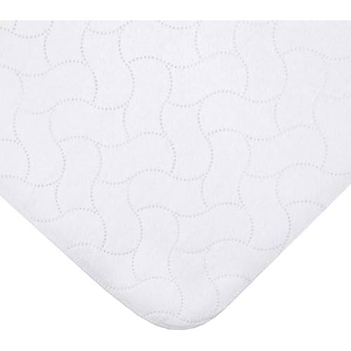 American Baby Company Waterproof Flat Reusable Crib Mattress Pad Protector, Embossed Quilt-Like Crib Protective Mattress Pad Cover for babies, adults and pets, White, 28" x 52"