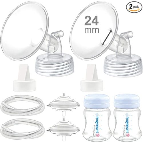 Maymom Pump Parts Compatible with Spectra S2, S1, 24 mm Flange Tube Bottle Backflow Protector, Not Original Spectra S2 Accessories Replace Spectra Duckbill Valve Spectra Bottle Spectra - 24mm Flange