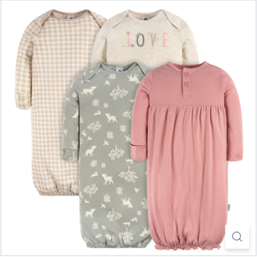 4-Pack Baby Girls Woodland Love Gowns – Gerber Childrenswear