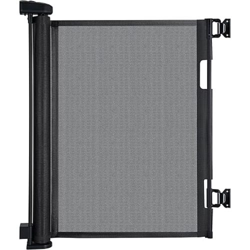 55" Retractable Baby Gates for Large Openings, Stairs, Hallways and Doorways, 34" Tall Extra Wide Dog Gates, Pet Gates, Indoor/Outdoor Use, Black