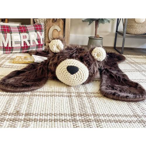 Brown Grizzly Bear Rug for Nursery | Mountain & Woodland Nursery Themed Decor by ClaraLoo Creations
