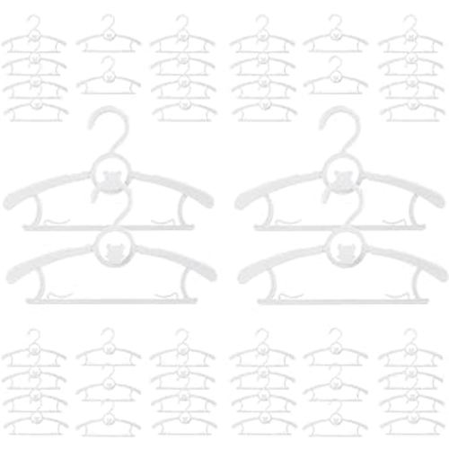 40 Pack Baby Hangers for Closet Plastic Kids Hangers Clothes Space Saving Hangers Non Slip Extendable Baby Hangers for Nursery Toddler Heavy Duty Clothing Hangers Bulk, White