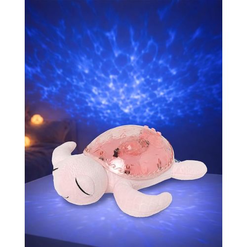 Cloud b Ocean Projector Nightlight with 2 White Noises & 2 Soothing Sounds | Adjustable Settings | Cry Sensor | Tranquil Turtle - Pink (Rechargeable)