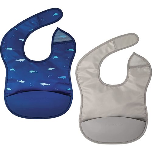 Tiny Twinkle Mess-Proof Baby Bib - Waterproof Bib for Baby Boy or Girl - PFAS, PVC, BPA, Phthalate Free - Baby Food Bibs
