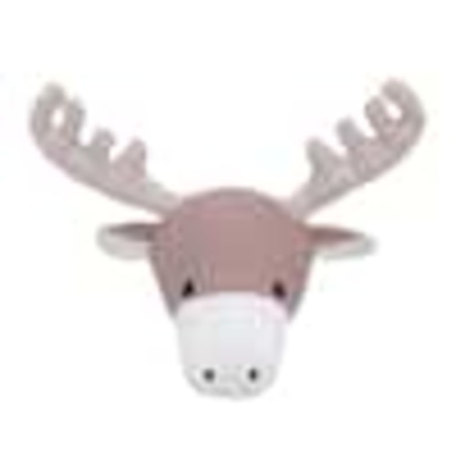 NoJo Brown and White Moose Plush Head Wall Decor 4087190P