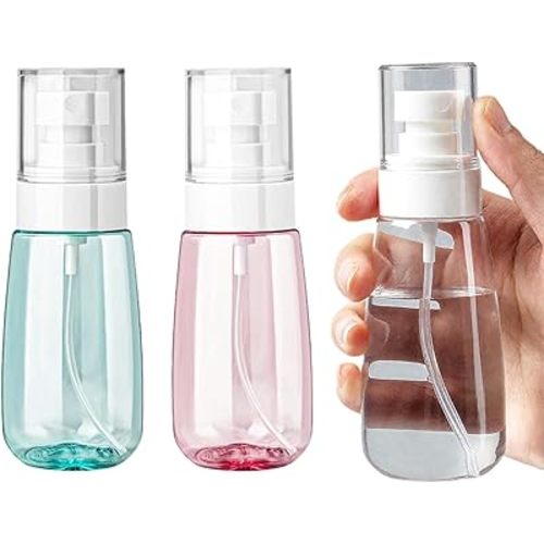 3 Pack Mini Spray Bottles 2oz / 60ml, Fine Mist Water Spray Bottle Leak Proof, Refillable Travel Bottles for Toner, Cosmetics & Hair Care