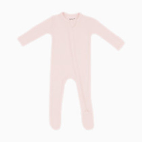 Kyte Baby Ribbed Zipper Footie - Blush, 3-6 M