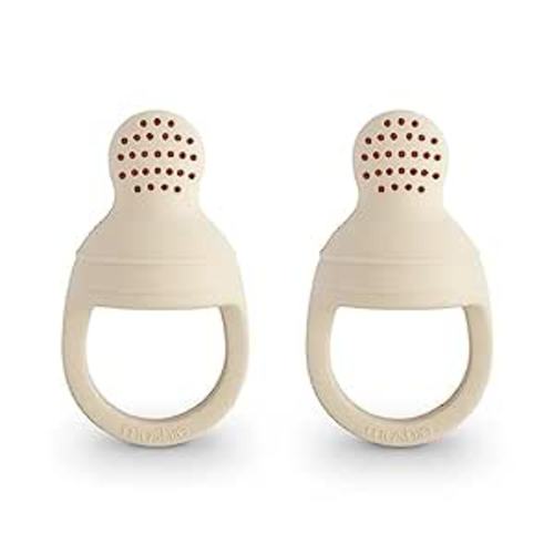 mushie Silicone Baby Fresh Fruit & Food Feeder Pacifier | 6 Months+ (Shifting Sand)
