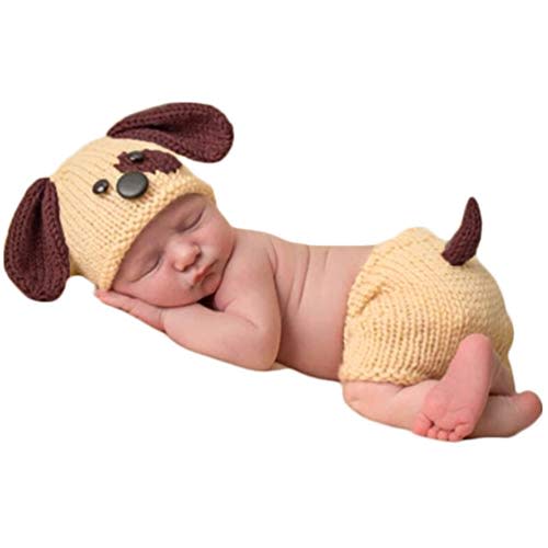 Newborn Baby Photography Props Boy Girl Photo Shoot Outfits Crochet Knitted Puppy Hat Shorts Photography Shoot