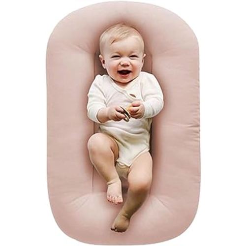 Jeeeun Baby Lounger Pillow for Newborn, Baby Lounger Pillow, Infant Lounger Pillow, Baby Lounger for Newborn 0-24 Months (75 * 49cm/29.5x19.3in,Pink)