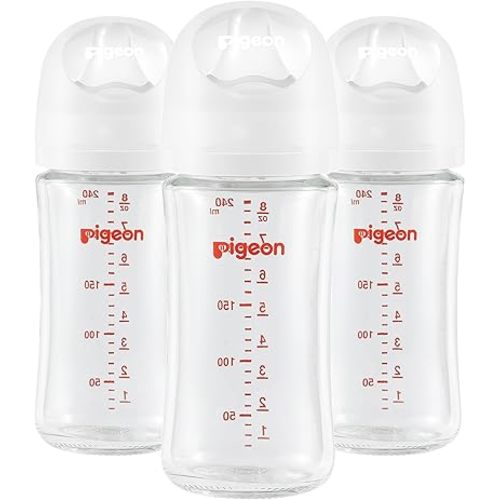 Pigeon - Glass Bottle 5oz/147ml (3-Pack) with SS Nipple 0M+
