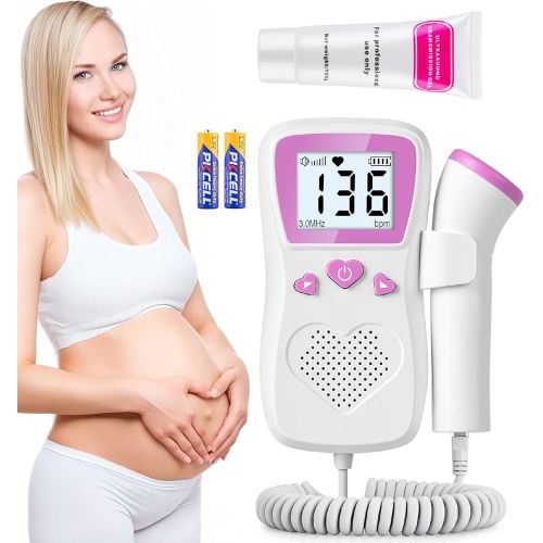 Portable Doppler Fetal Accessories,Baby Heartbeat Monitor Pregnancy Doppler Fetal Monitor for New Mom Home Use-HI23
