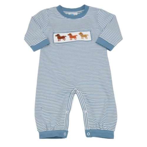 Hand Smocked Puppy Dogs Romper