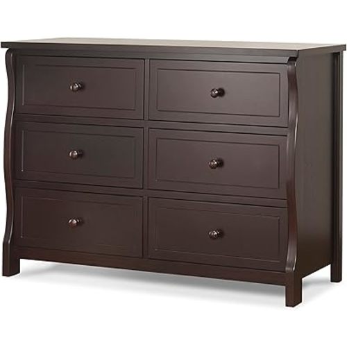 Sorelle Furniture Princeton Baby Dresser – Dresser for Nursery, Kids Bedroom Furniture, Dresser Drawers, Storage for Child’s Room with Drawers, Nursery Furniture for Infant-Espresso