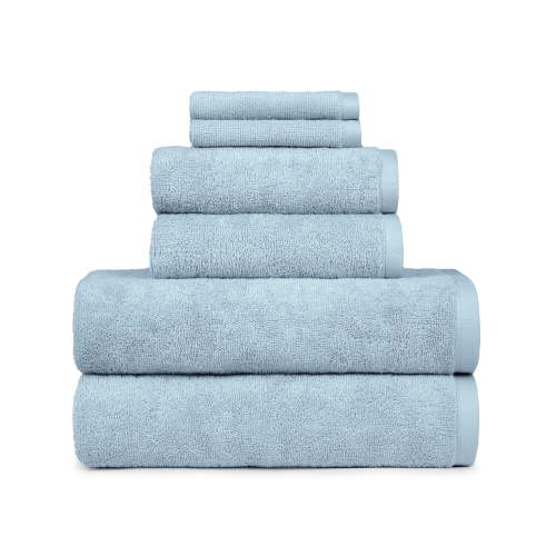 Better Homes & Gardens PowerLoft 6 Piece Bath Towel Set in Blue Drop, 100% Cotton, Quick Dry