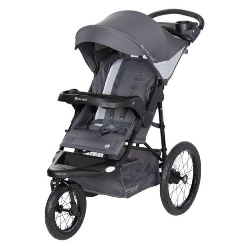 Baby Trend Expedition Zero Flat Stroller Jogger With Led Safety Lights - Dash Gray