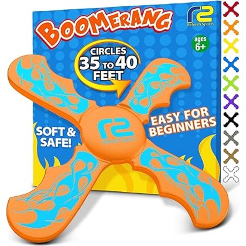Boomerang for Kids - Boo Basket Stuffers For Kids - Best Gifts for Boys & Girls Gift Ideas - Kid Stocking Stuffers & Fun Holiday Presents Outdoor Toys - Fun Children Birthday Party Favors & Goodie Bag