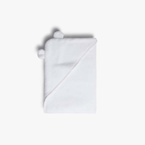 Organic Hooded Baby Towel with Ears (White) – Parachute Home